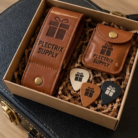 Custom Guitar Strap and Pick Holder Sets