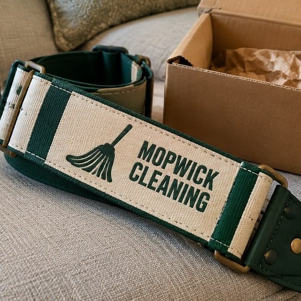 Customer photo of a custom woven guitar strap